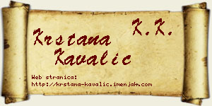 Krstana Kavalić vizit kartica